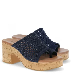 Clearance Michaela Block Heel Sandal Slides & Slip On Sandals