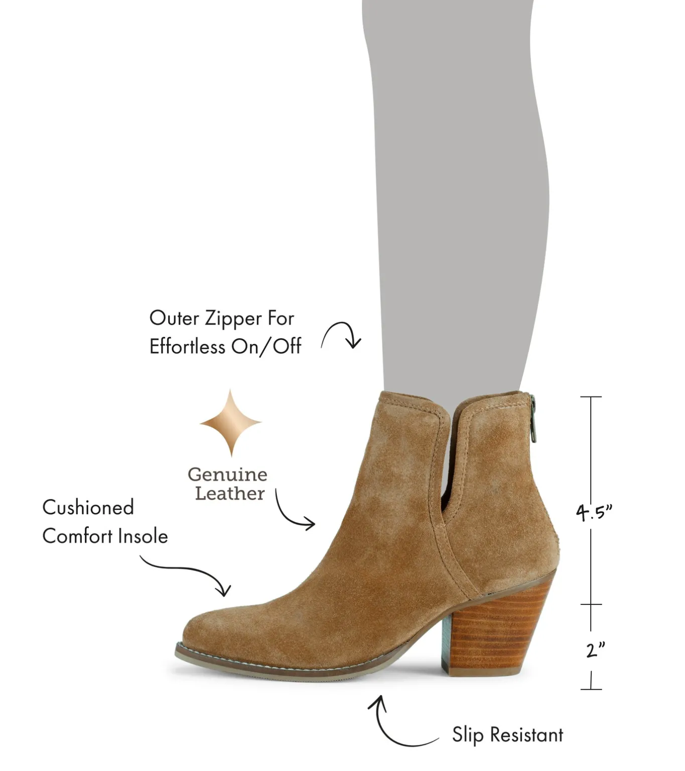Clearance Nanny Block Heel Bootie Booties