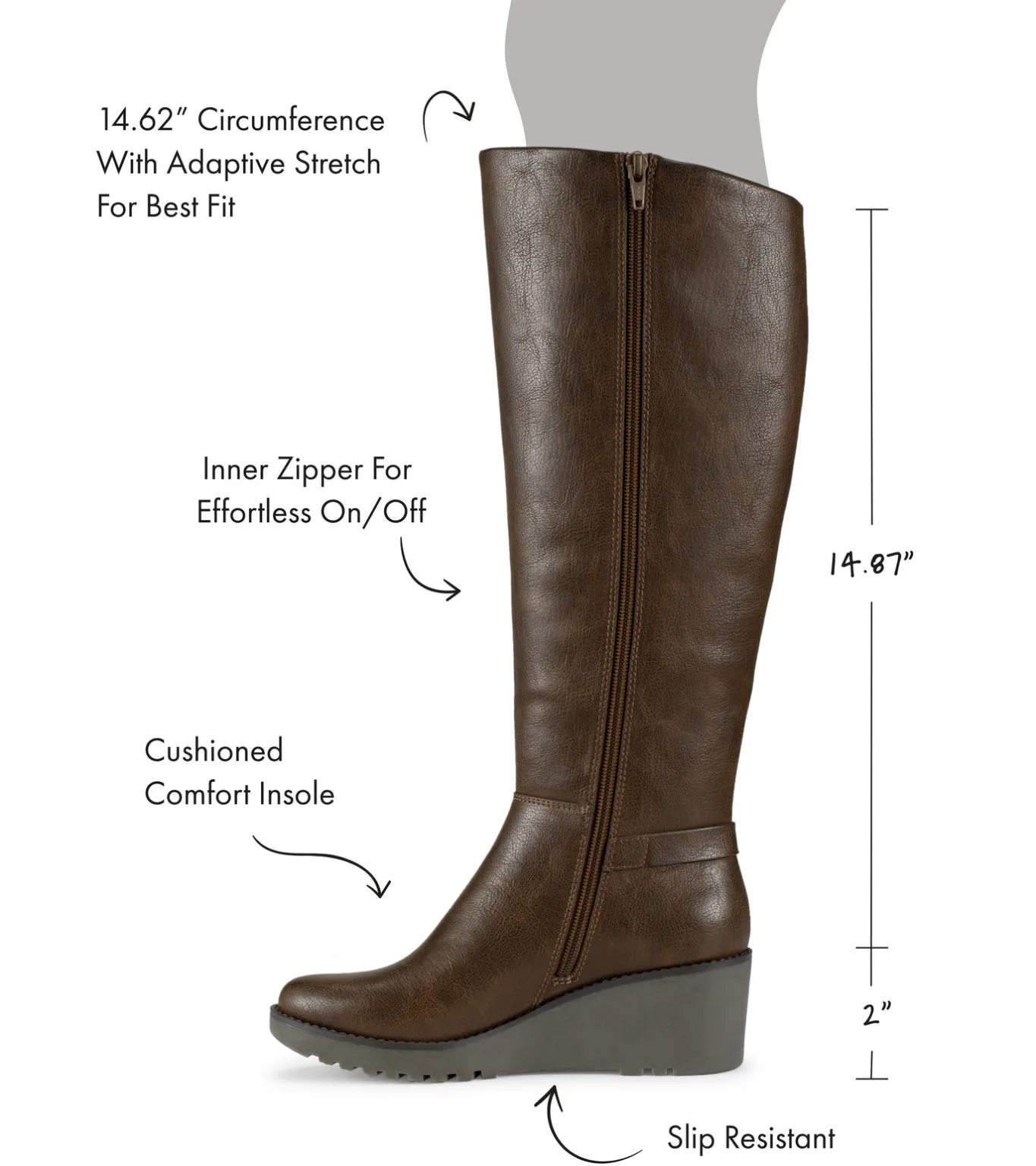 Discount Winifred Tall Wedge Boot Knee High Boots