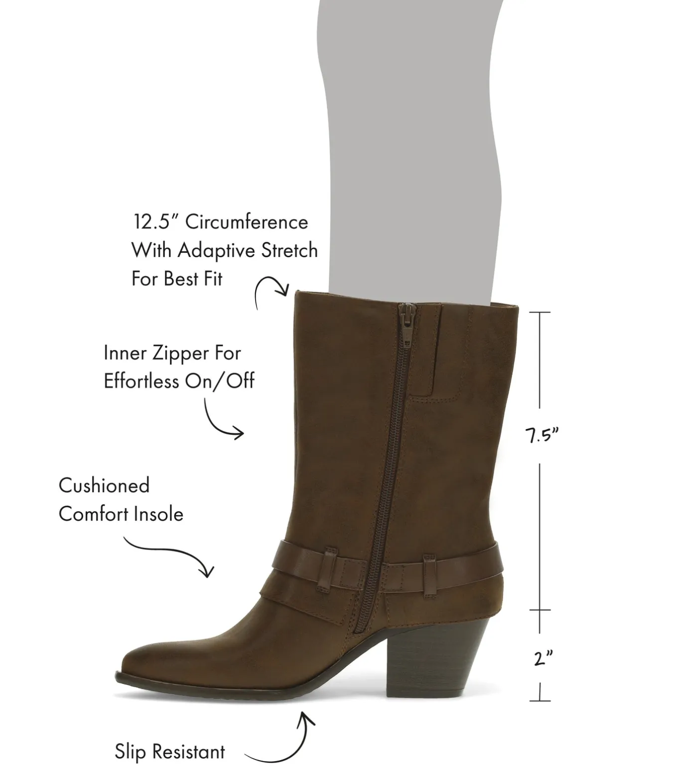 Hot Yamura Midi Boot Knee High Boots