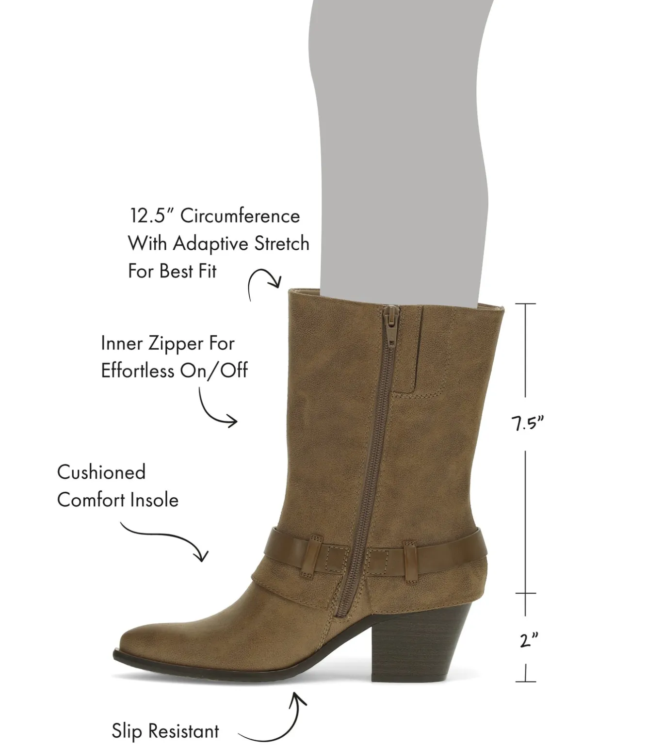 Hot Yamura Midi Boot Knee High Boots